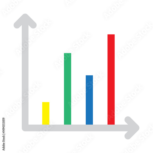 Bar Chart Vector Flat Icon Design