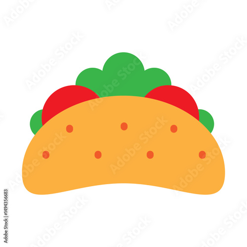 Taco Vector Flat Icon Design