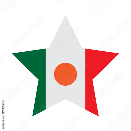 Free Download Mexican Flag with Star Vector Flat Icon Design - GFXLoad
