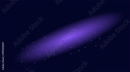 Futuristic Abstract Purple Particle Wave in Digital Space