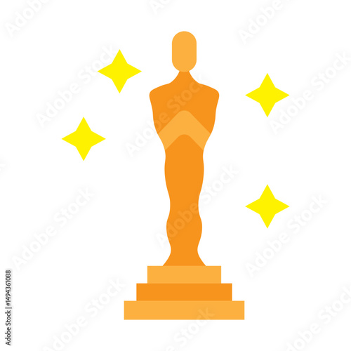 Oscar Award Vector Flat Icon Design