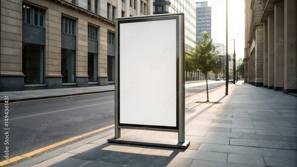 Roadside Billboard Mockup with Cloudy Sky and City Elements in Background for Advertising Design Roadside Billboard Mockup with Cloudy Sky and City Elements in Background for Advertising Design