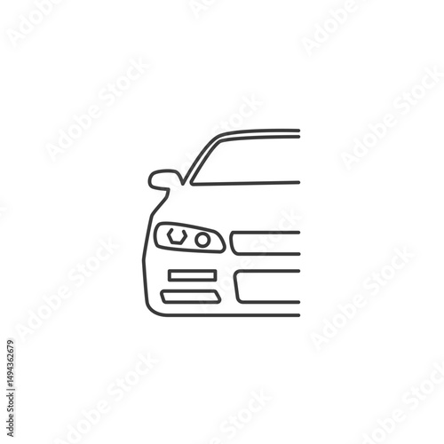 Car headlight icon. Car modification icon in outline style.