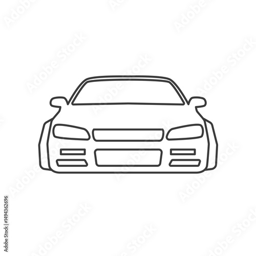 Wide body car icon. Car modification icon in outline style.