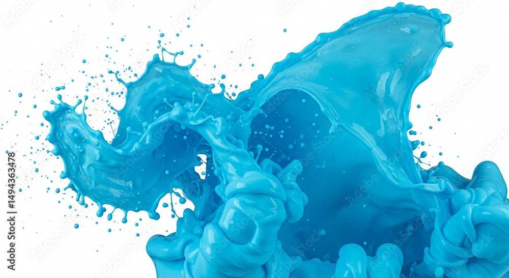 Blue Paint Splashing in Mid-air Creates Dynamic Abstract Design Blue Paint Splashing in Mid-air Creates Dynamic Abstract Design