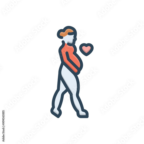 Color illustration icon for gestation