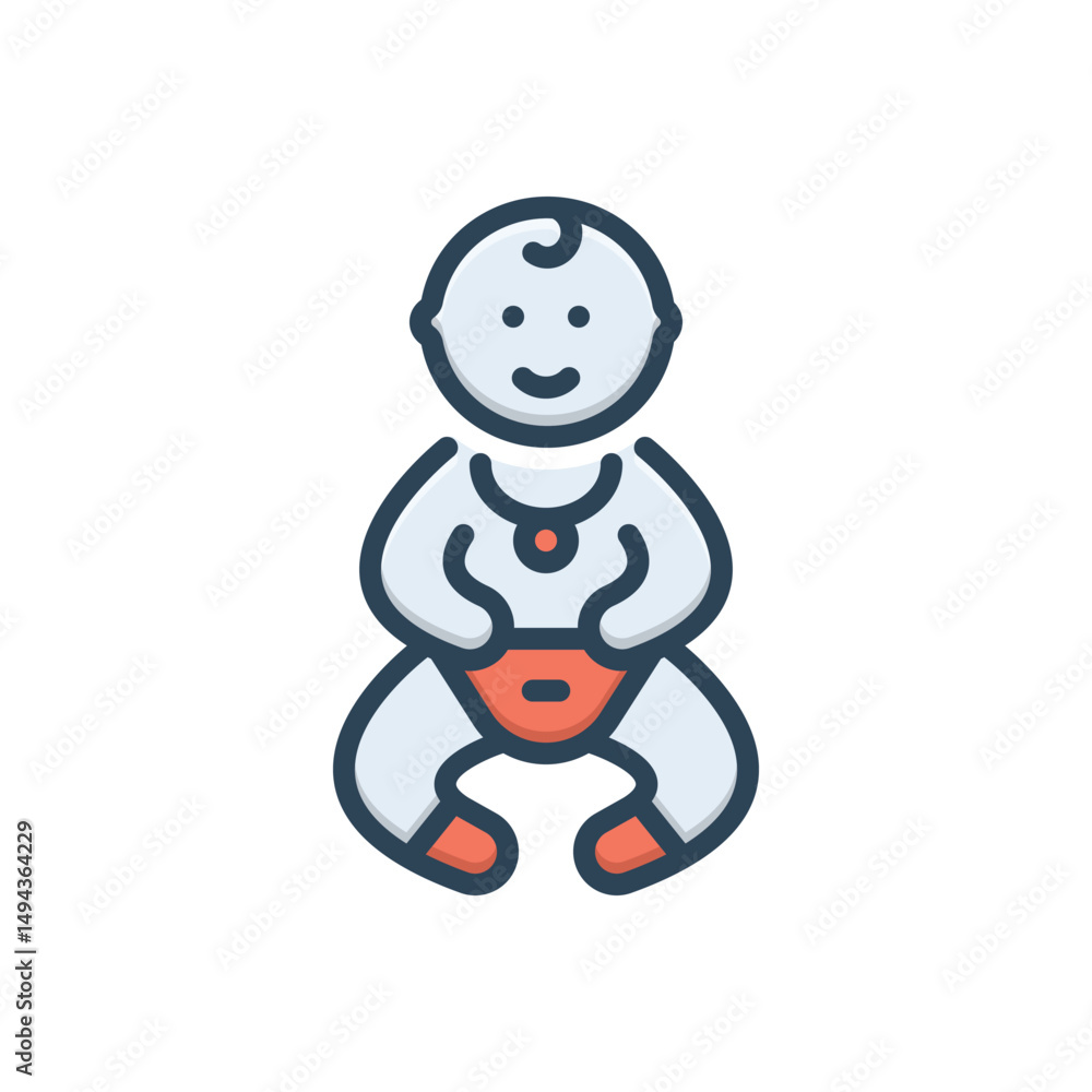 Obraz premium Color illustration icon for newborns