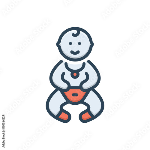Color illustration icon for newborns