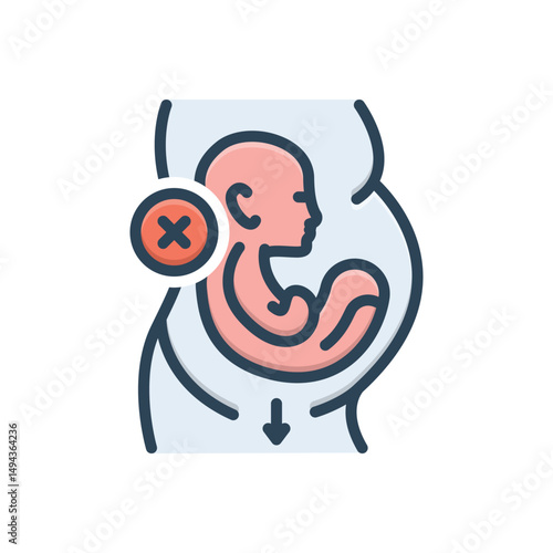 Color illustration icon for miscarriage