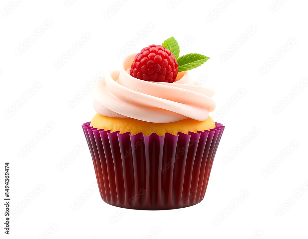 Delicious Raspberry Cupcake with Pink Frosting Delicious Raspberry Cupcake with Pink Frosting