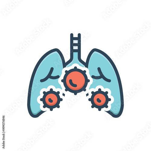 Color illustration icon for tuberculosis