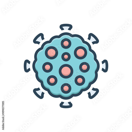 Color illustration icon for viruses