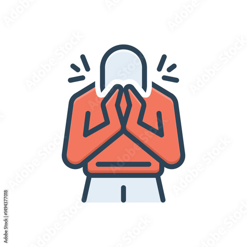 Color illustration icon for allergy