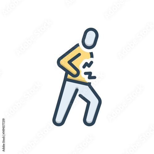 Color illustration icon for chronic pain