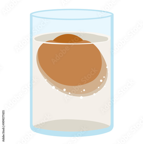 Egg Floating in Salt Water Experiment Illustration Isolated on White Background