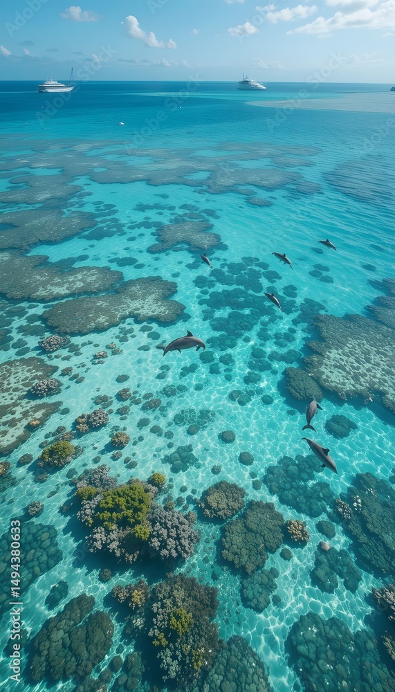 Fototapeta premium Celebrating World Ocean Day with vibrant marine life and blue seas