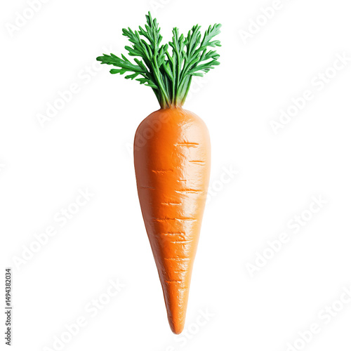 a carrot with a green stem on a white background