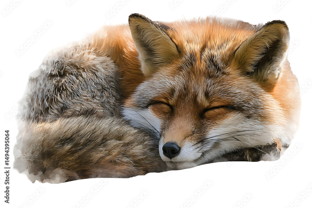 Fototapeta premium Sleeping fox relaxing animal wildlife outdoors