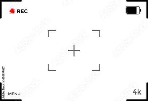 camera viewfinder overlay screen. recording play screen, full hd format. digital display interface. Camera viewfinder
