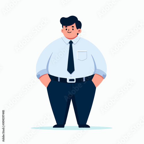 Vector of a fat man in professional clothes
