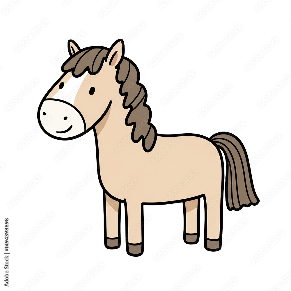 Cartoon Horse Illustration: Cute and Playful Cartoon Horse Illustration: Cute and Playful
