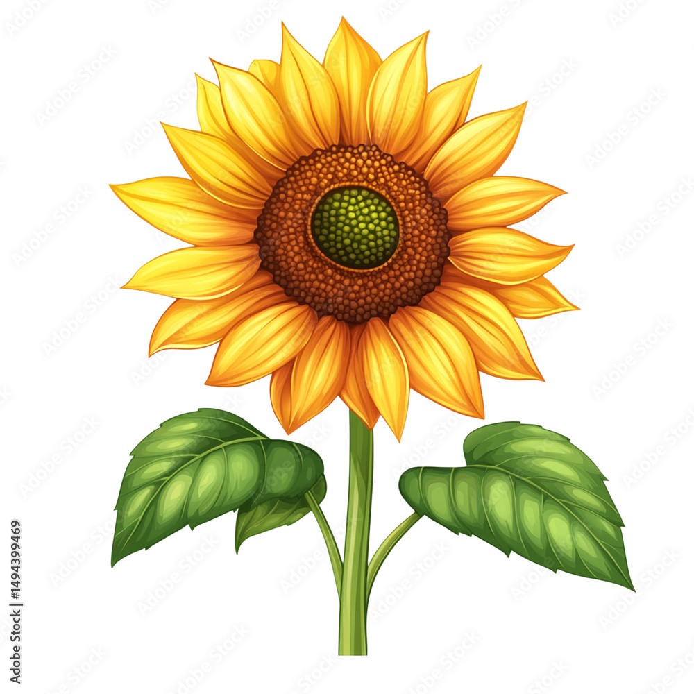 Naklejka premium Bright Yellow Sunflower PNG