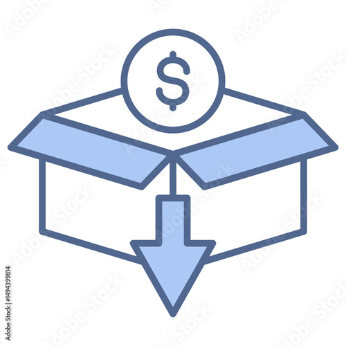 Cost Reduction Blue Icon