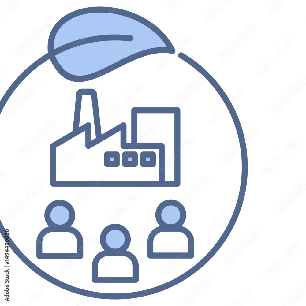 Fototapeta premium Corporate Social Responsibility Blue Icon