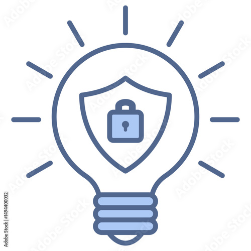 Intellectual Property Protection Blue Icon