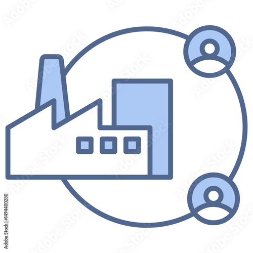 Outsourcing Blue Icon