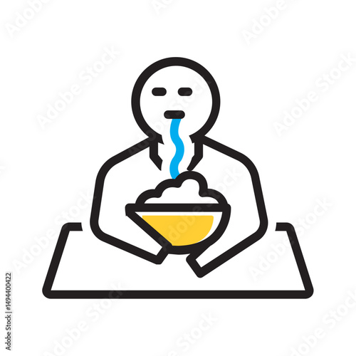 Vector multi color icon for Bulimia nervosa
