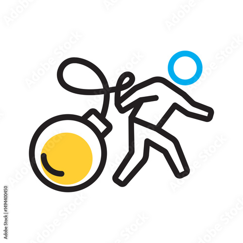Vector multi color icon for Destructive behaviour