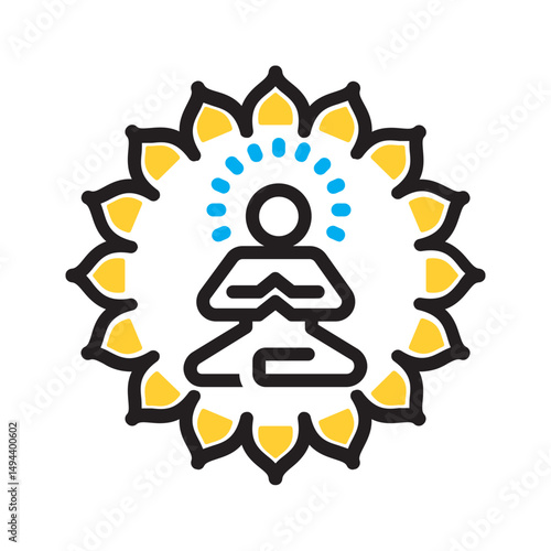 Vector multi color icon for Spiritual well being