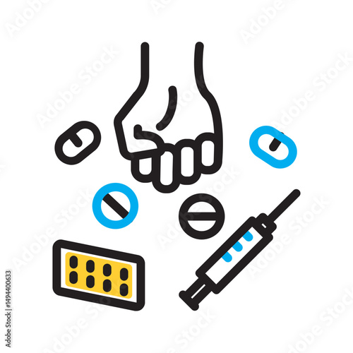 Vector multi color icon for Substance abuse