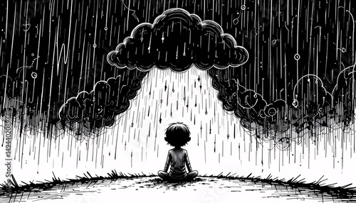 a visual metaphor for someone who is struggling mentally and emotionally