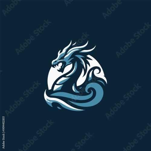 Wallpaper Mural Mythic Wave Dragon Logo Torontodigital.ca