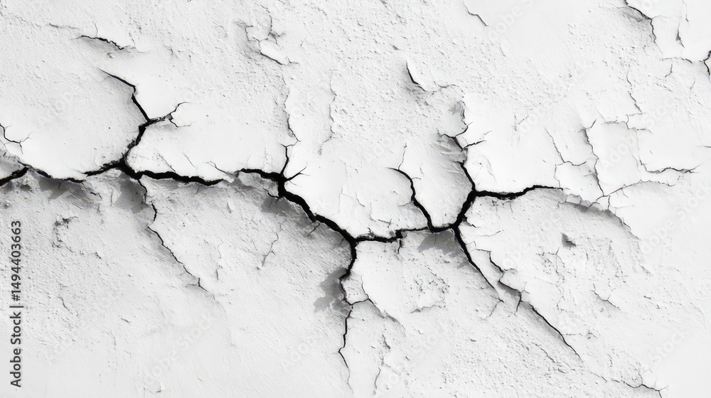 Obraz premium Aged and weathered concrete wall with a grunge texture and peeling paint, showing cracked stone and rough plaster patterns