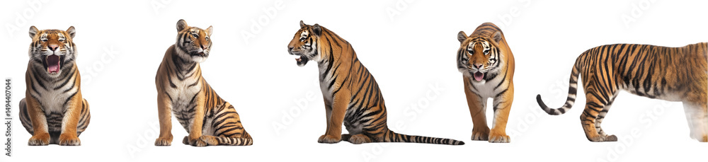 Obraz premium Several tigers in different poses