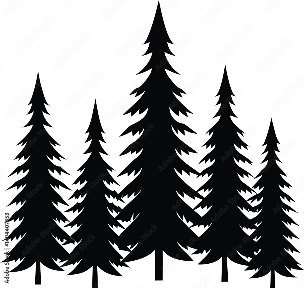 Naklejka premium vector silhouettes of trees