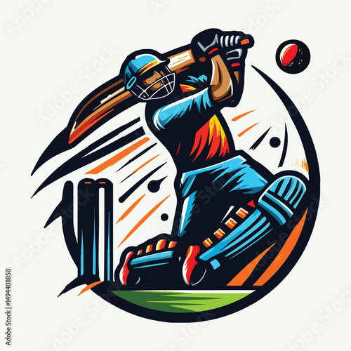 Dynamic Cricket Logo Design – Modern Sports Emblem for Teams, Tournaments & Merchandise