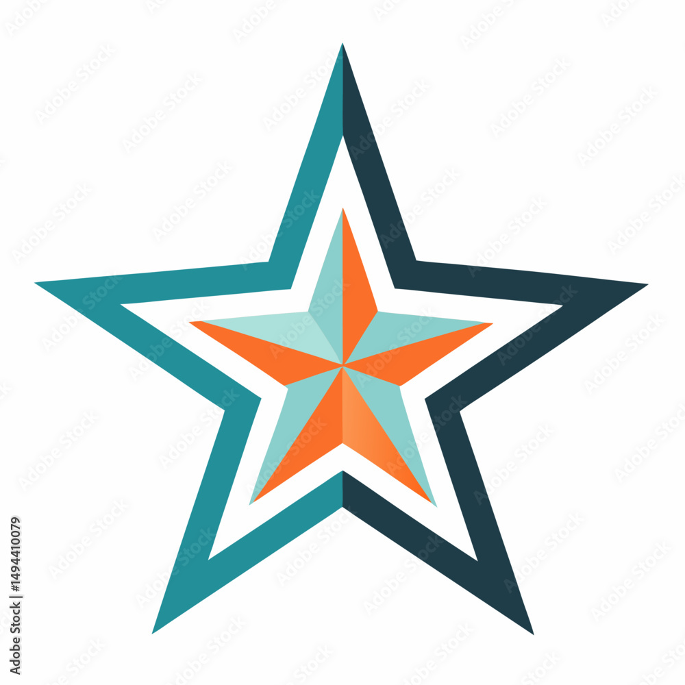 Obraz premium Star logo icon on white background.