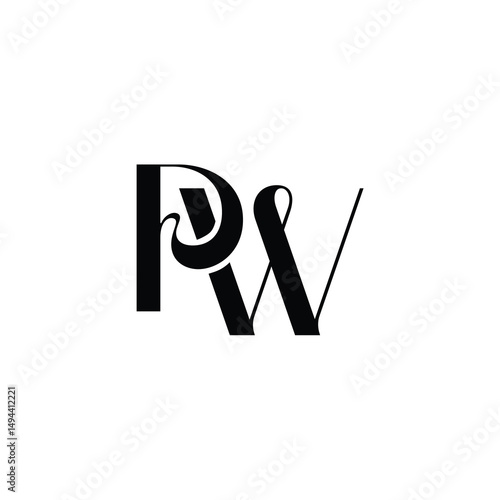PW monogram logo design letter text name symbol monochrome logotype alphabet character simple logo