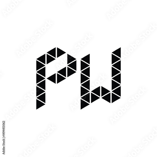 PW monogram logo design letter text name symbol monochrome logotype alphabet character simple logo