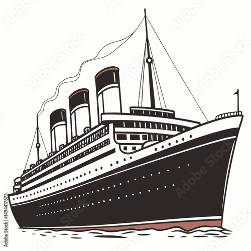 Majestic ocean liner vintage cruise ship travel poster art