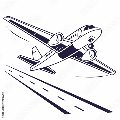 Airplane taking off runway transportation travel journey flight airliner