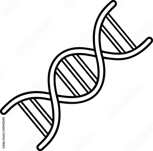 dna sign outline line art illustration, coloring book page