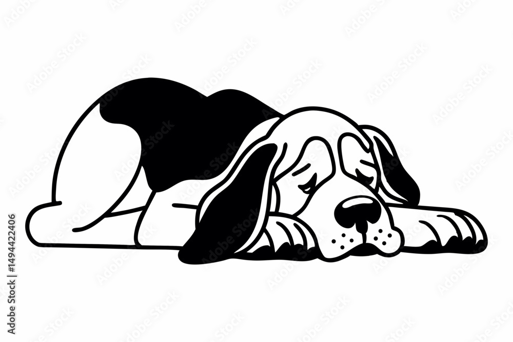 Obraz premium lazy dog silhouette vector illustration