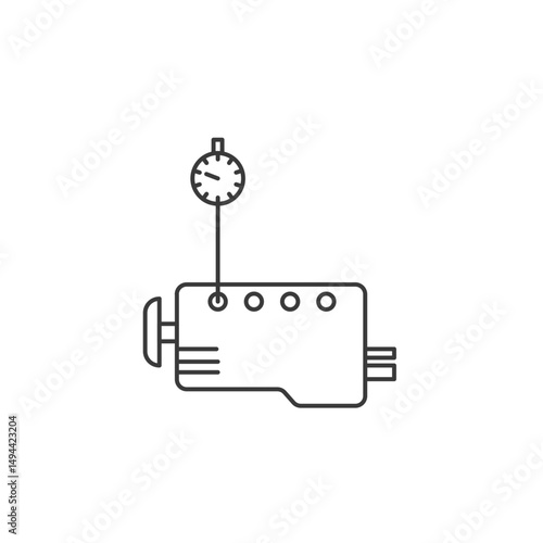 Engine compression icon. Car modification icon in outline style.