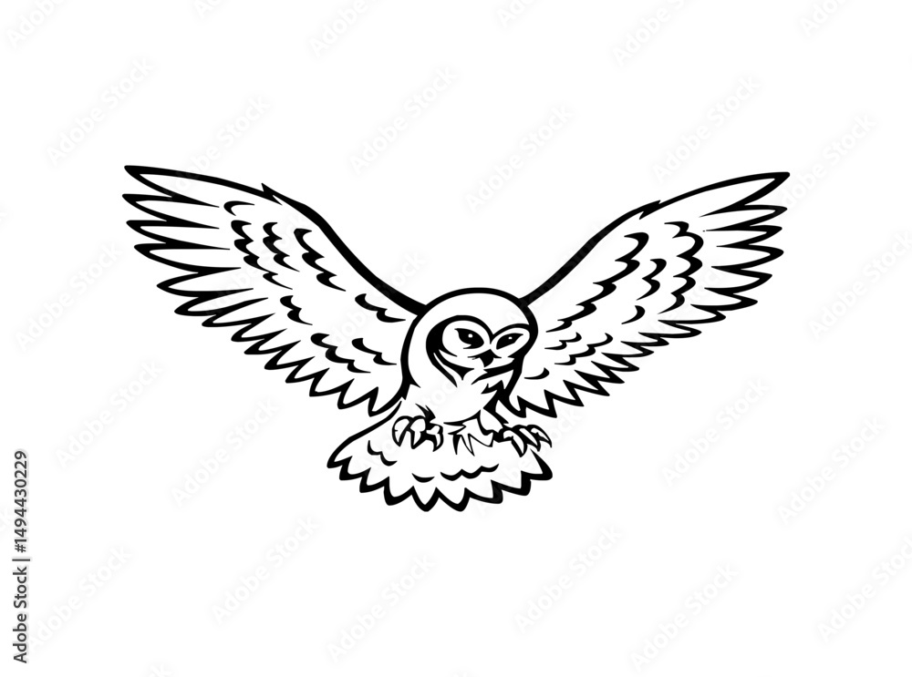 Fototapeta premium Download Free Black and White Owl Logo SVG – High-Quality Monochrome Vector Design for Branding, Nature, and Wildlife Projects