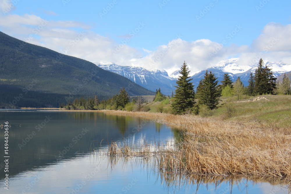 Looking Down The Shoreline, Jasper National Park, Alberta Looking Down The Shoreline, Jasper National Park, Alberta